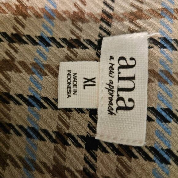 Ana plaid blazer, brown/black/blue. Size XL - Picture 3 of 4